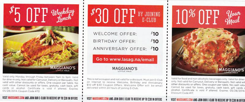Maggiano #39 s Coupons $20 Off Printable Maggiano #39 s Coupons $20 Off Printable